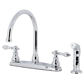 Kingston Brass American Classic Centerset Kitchen Faucet with Side Sprayer, Polished Chrome KB721ACLSP
