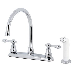 Kingston Brass American Classic Centerset Kitchen Faucet with Side Sprayer, Polished Chrome KB721ACL