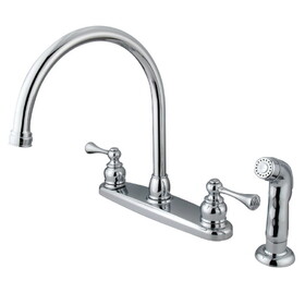 Kingston Brass 8-Inch Centerset Kitchen Faucet, Polished Chrome KB721BLSP