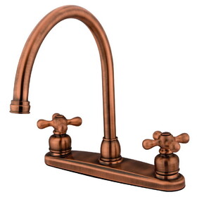 Kingston Brass 8-Inch Centerset Kitchen Faucet, Antique Copper
