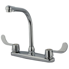 Kingston Brass KB761 Two-Handle 2-Hole Deck Mount 8" Centerset Kitchen Faucet, Polished Chrome