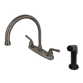 Kingston Brass Magellan 8-Inch Centerset Kitchen Faucet, Black Stainless