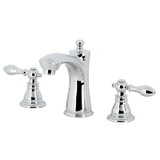 Kingston Brass American Classic Widespread Bathroom Faucet with Retail Pop-Up, Polished Chrome