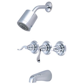 Kingston Brass NuWave French Tub and Shower Faucet, Polished Chrome KB8231NFL