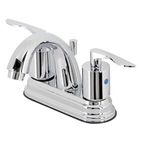 Kingston Brass Two-Handle 3-Hole Deck Mount 4" Centerset Bathroom Faucet with Retail Pop-Up in Polished Chrome KB8611SVL