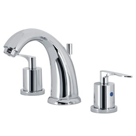 Kingston Brass Two-Handle 3-Hole Deck Mount Widespread Bathroom Faucet with Pop-Up Drain in Polished Chrome KB8981SVL