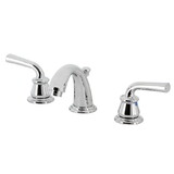 Kingston Brass KB911RXL Restoration Widespread Bathroom Faucet with Pop-Up Drain, Polished Chrome
