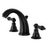 Kingston Brass Duchess Widespread Bathroom Faucet with Plastic Pop-Up, Matte Black KB980AKL