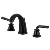 Kingston Brass KB980RXL Restoration Widespread Bathroom Faucet with Pop-Up Drain, Matte Black