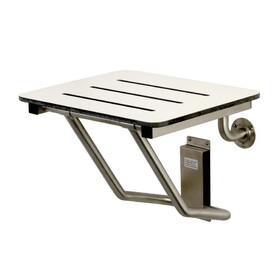 Kingston Brass Adascape 18" x 16" Wall Mount Fold Down Shower Seat, Brushed Stainless Steel