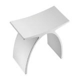 Kingston Brass KBSSA17917 Descanso Solid Surface Arched Bathroom Stool, Matte White