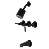 Kingston Brass Concord Three-Handle Tub and Shower Faucet, Matte Black KBX8130DL