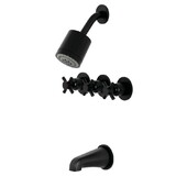Kingston Brass Concord Three-Handle Tub and Shower Faucet, Matte Black KBX8130DX