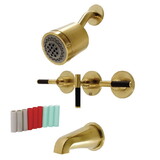 Kingston Brass KBX8137CKL Kaiser Three-Handle Tub and Shower Faucet, Brushed Brass