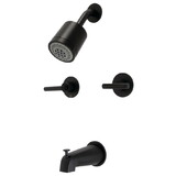 Kingston Brass Manhattan Two-Handle Tub and Shower Faucet, Matte Black