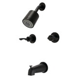 Kingston Brass Serena Two-Handle Tub and Shower Faucet, Matte Black