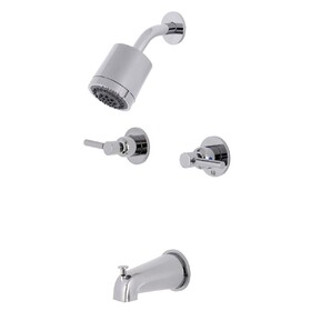 Kingston Brass KBX8140DL Concord Wannen-/Duscharmatur – 2 Griffe, Mattschwarz, Wandmontage, Messingkonstruktion