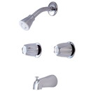 Kingston Brass KF112 Two Handle Tub and Shower Faucet, Polished Chrome