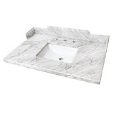 Kingston Brass KMS3622M38SQ Pemberton 36-Inch Carrara Marble Vanity Sink Top, Carrara White