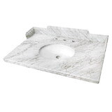 Kingston Brass KMS3622M38 Pemberton 36-Inch Carrara Marble Vanity Sink Top, Carrara White