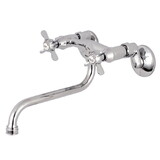 Kingston Brass Essex Two Handle Wall Mount Bathroom Faucet, Polished Chrome KS115C