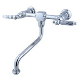 Kingston Brass Wall Mount Bathroom Faucet, Polished Chrome KS1211GL