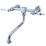 Kingston Brass Wall Mount Bathroom Faucet, Polished Chrome KS1211NL