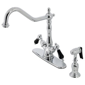 Kingston Brass 8" Centerset Deck Mount Kitchen Faucet with Brass Sprayer, CP