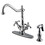 Kingston Brass KS1231TXBS French Country Mono Deck Mount Kitchen Faucet with Brass Sprayer, CP