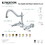 Kingston Brass KS1241PL Heritage Wall Mount Bridge Kitchen Faucet, Polished Chrome