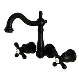 Kingston Brass 8-Inch Center Wall Mount Bathroom Faucet, Matte Black KS1250AX