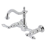 Kingston Brass Heritage Two-Handle 2-Hole Wall Mount Kitchen Faucet