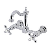 Kingston Brass Heritage Two-Handle 2-Hole Wall Mount Kitchen Faucet, KS1261AX