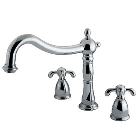 Kingston Brass French Country Roman Tub Faucet, Polished Chrome KS1341TX