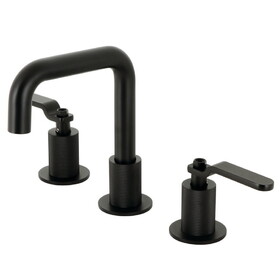 Kingston Brass Whitaker Two-Handle 3-Hole Deck Mount Widespread Bathroom Faucet with Push Pop-Up