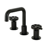 Kingston Brass Belknap Two-Handle 3-Hole Deck Mount Widespread Bathroom Faucet with Push Pop-Up