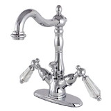 Kingston Brass Wilshire Two-Handle Bathroom Faucet with Brass Pop-Up and Cover Plate, Polished Chrome