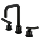 Kingston Brass Hallerbos Two-Handle 3-Hole Deck Mount Widespread Bathroom Faucet with Push Pop-Up