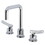 Kingston Brass KS1451TKL Hallerbos Two-Handle 3-Hole Deck Mount Widespread Bathroom Faucet with Push Pop-Up, Polished Chrome