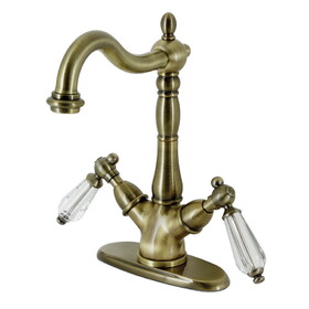 Kingston Brass KS1493WLL Wilshire Vessel Sink Faucet, Antique Brass