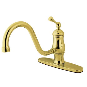 Kingston Brass Heritage Single-Handle 8" Centerset Kitchen Faucet, Polished Brass