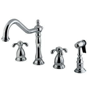 Kingston Brass Widespread Kitchen Faucet, Polished Chrome KS1791TXBS