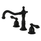 Kingston Brass Duchess Widespread Bathroom Faucet with Brass Pop-Up, Matte Black KS1970PKL