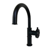 Kingston Brass Belknap Single-Handle Bathroom Faucet with Push Pop-Up, Matte Black KS2230RX