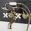 Kingston Brass KS226PXAB Kingston Wall Mount Clawfoot Tub Faucet with Hand Shower, Antique Brass