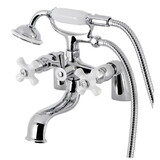 Kingston Brass KS227PXC Kingston Deck Mount Clawfoot Tub Faucet with Hand Shower, Polished Chrome