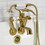 Kingston Brass KS229PXSB Kingston Tub Wall Mount Clawfoot Tub Faucet with Hand Shower, Brushed Brass