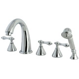 Kingston Brass Roman Tub Faucet 5 Pieces with Hand Shower, Polished Chrome KS23615AL