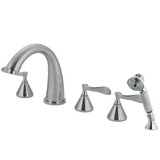 Kingston Brass Century Roman Tub Faucet with Hand Shower, Polished Chrome