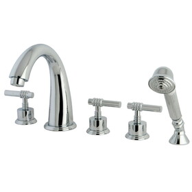 Kingston Brass Manhattan Roman Tub Faucet with Hand Shower, Polished Chrome